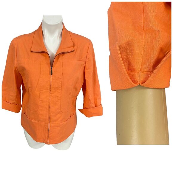 Coldwater Creek Blazer Womens Size 10 Jacket Harvest Fall Halloween Work Zip Up - Picture 5 of 16